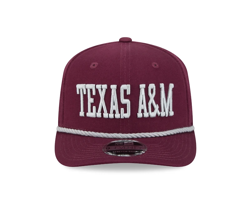 Texas A&M Aggies Maroon Wordmark Roper NCAA New Era 9SEVENTY Stretch Snapback Hat