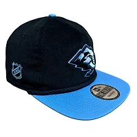 Utah Mammoth Black Corduroy and Blue Bill NHL Patch New Era Golfer Snapback Hat