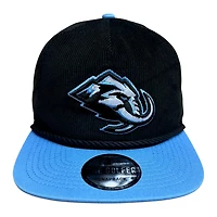 Utah Mammoth Black Corduroy and Blue Bill NHL Patch New Era Golfer Snapback Hat