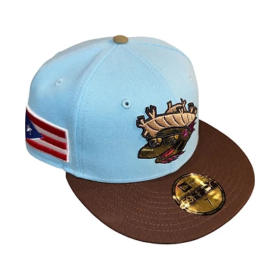Harrisburg Playeros Doscientos Blue and Burnt Wood Puerto Rico Patch New Era 59FIFTY Fitted Hat