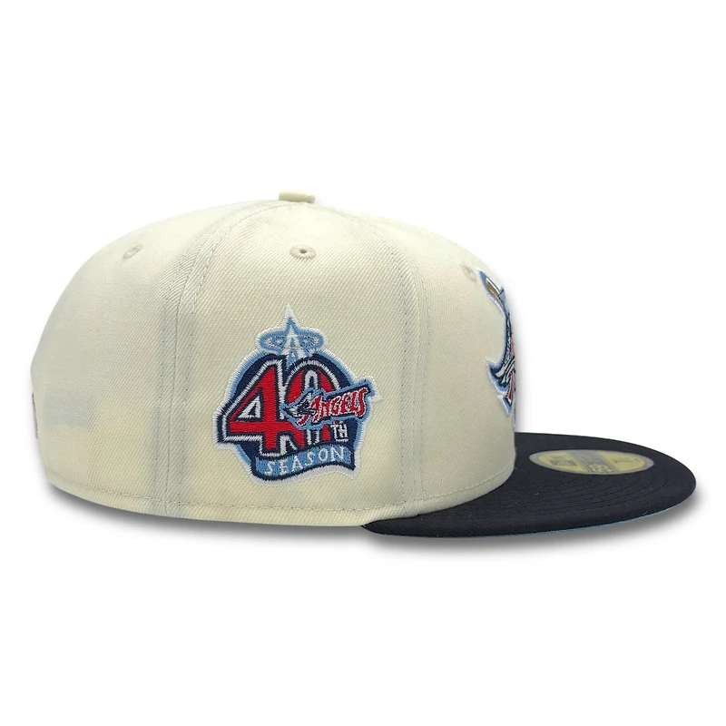 Anaheim Angels Chrome and Black 40th Season Patch Icy Blue UV New Era 59FIFTY Fitted Hat