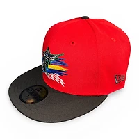 Florida Marlins Red and Black Daytona Patch New Era 59FIFTY Fitted Hat
