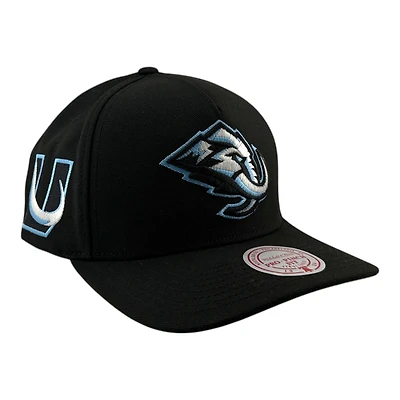 Utah Mammoth Black Double Side Patch Mitchell & Ness Snapback Pro Pinch Snapback Hat