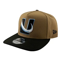 Utah Mammoth Khaki Brown U Tusk Logo with Camo Top Button Mammoth Logo Patch New Era 9FIFTY A-Frame Snapback Hat