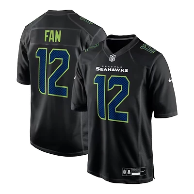 Seattle Seahawks 12th Man Nike Carbon Black Fashion Game Jersey