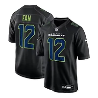 Seattle Seahawks 12th Man Nike Carbon Black Fashion Game Jersey