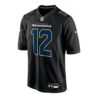 Seattle Seahawks 12th Man Nike Carbon Black Fashion Game Jersey