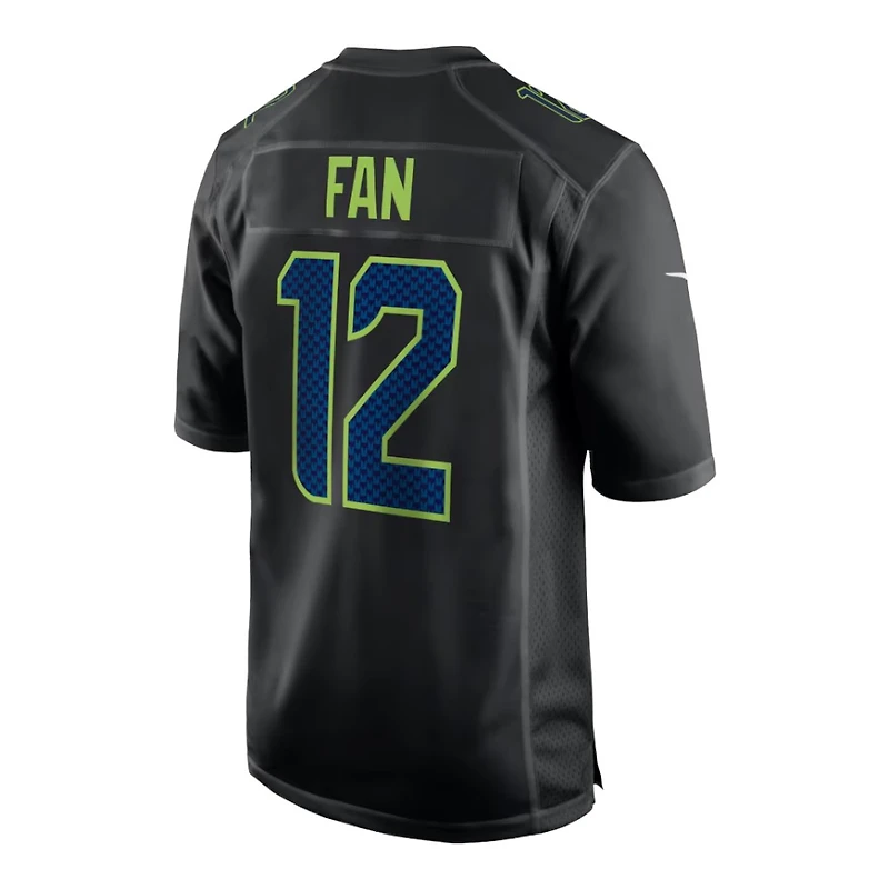 Seattle Seahawks 12th Man Nike Carbon Black Fashion Game Jersey