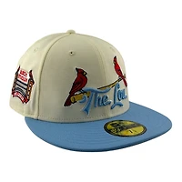 St. Louis Cardinals Chrome and Blue Busch Stadium Patch Gray UV New Era 59FIFTY Fitted Hat