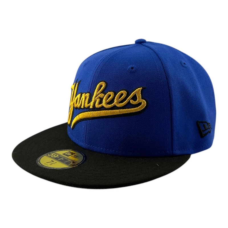 New York Yankees Majestic Blue and Black 1949 World Series Patch Gray UV Era 59FIFTY Fitted Hat