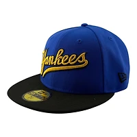 New York Yankees Majestic Blue and Black 1949 World Series Patch Gray UV Era 59FIFTY Fitted Hat