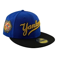 New York Yankees Majestic Blue and Black 1949 World Series Patch Gray UV Era 59FIFTY Fitted Hat
