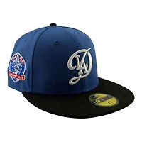 Los Angeles Dodgers Indigo Blue and Black 60th Anniversary Patch Kelly Green UV New Era 59FIFTY Fitted Hat