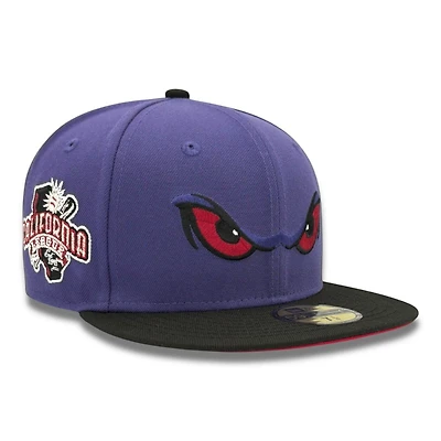 Lake Elsinore Storm Purple and Black California League Patch Red UV MiLB New Era 59FIFTY Fitted Hat