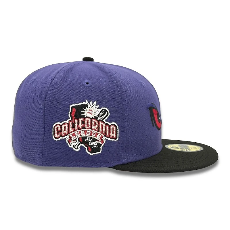 Lake Elsinore Storm Purple and Black California League Patch Red UV MiLB New Era 59FIFTY Fitted Hat