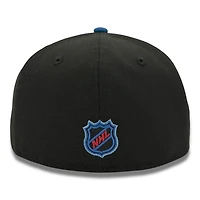 Calgary Flames Black and Blue Flaming C Patch Icy UV New Era 59FIFTY Fitted Hat