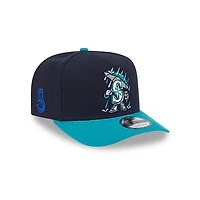 Seattle Mariners Navy and Teal Cartoon Series New Era 9FIFTY A-Frame Snapback Hat