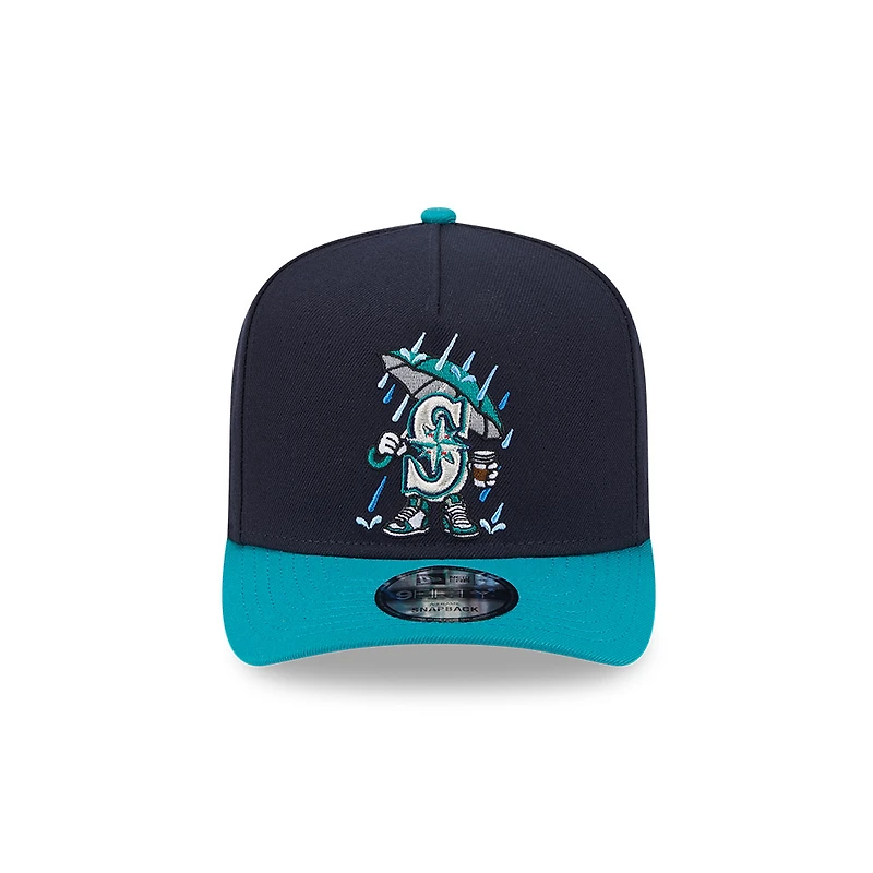 Seattle Mariners Navy and Teal Cartoon Series New Era 9FIFTY A-Frame Snapback Hat