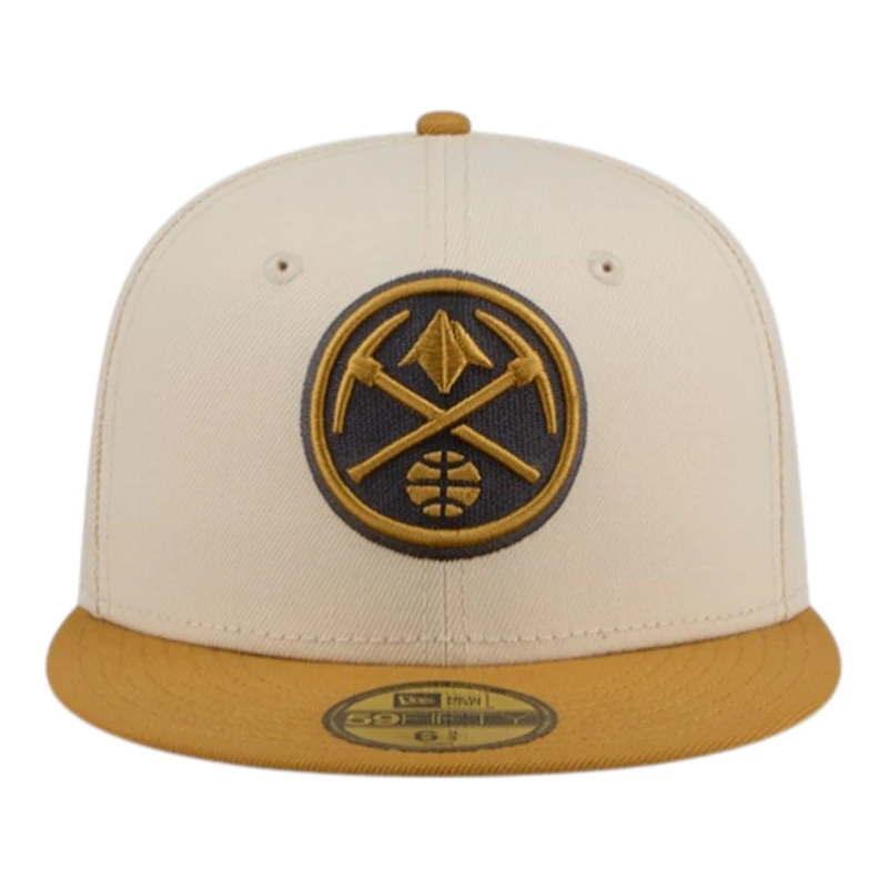 Denver Nuggets Chrome White and Bronze New Era 59FIFTY Fitted Hat
