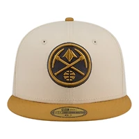 Denver Nuggets Chrome White and Bronze New Era 59FIFTY Fitted Hat