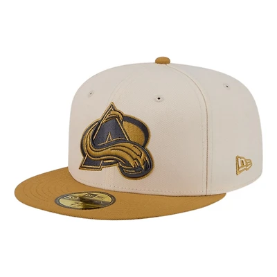 Colorado Avalanche Chrome White and Bronze New Era 59FIFTY Fitted Hat
