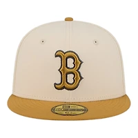 Boston Red Sox Chrome White and Bronze New Era 59FIFTY Fitted Hat