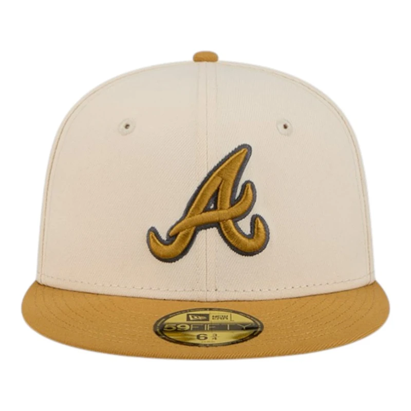 Atlanta Braves Chrome White and Bronze New Era 59FIFTY Fitted Hat