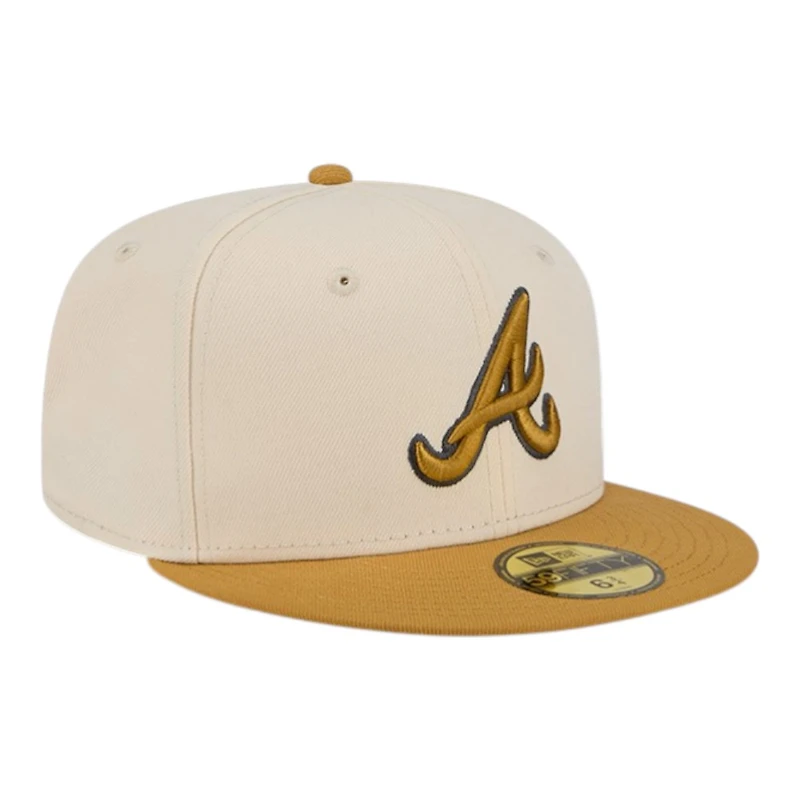 Atlanta Braves Chrome White and Bronze New Era 59FIFTY Fitted Hat