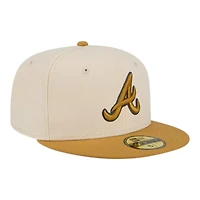 Atlanta Braves Chrome White and Bronze New Era 59FIFTY Fitted Hat