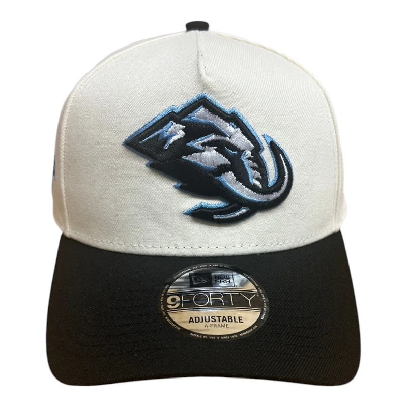 Utah Mammoth Chrome and Black Inaugural Season Patch New Era 9FORTY A-Frame Snapback Hat