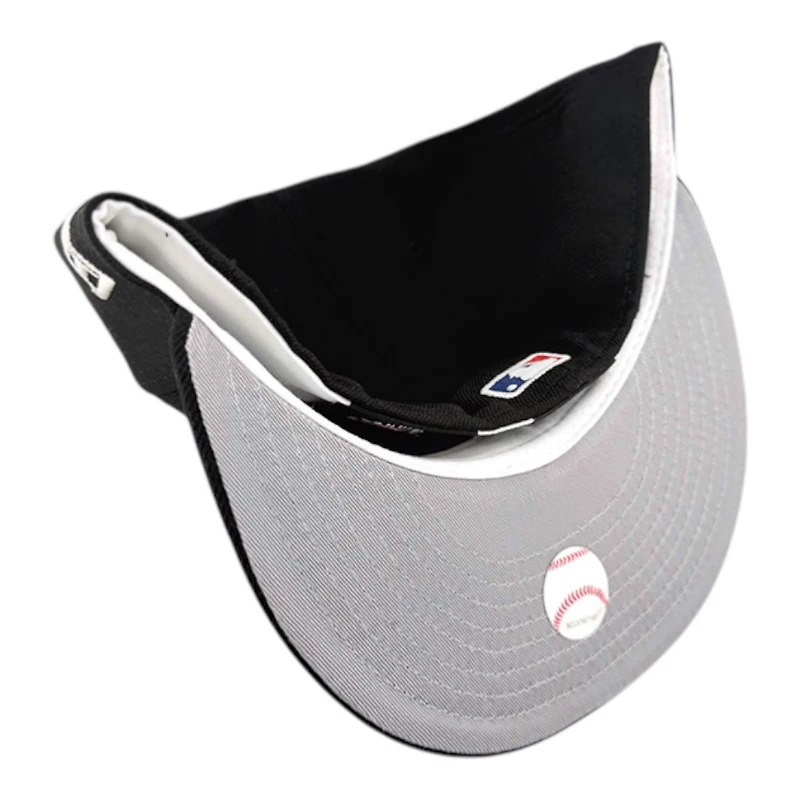 Los Angeles Dodgers Black with Blue LA Logo Back to Champs Circle Patch Gray UV New Era 59FIFTY Fitted Hat