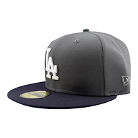 Los Angeles Dodgers Graphite and Navy 2025 World Series Champions Patch Gray UV New Era 59FIFTY Fitted Hat
