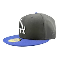 Los Angeles Dodgers Black and Royal Cooperstown Logo Back to Champs Diamond Patch New Era 59FIFTY Fitted Hat