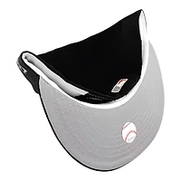 Los Angeles Dodgers Black Script Logo Back to Champs Circle Patch Gray UV New Era 59FIFTY Fitted Hat