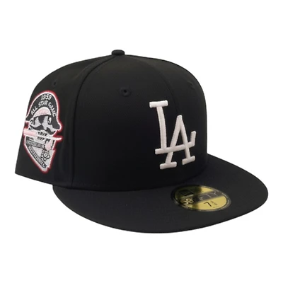 Los Angeles Dodgers Black Cooperstown Logo 1959 All Star Game Patch Pink UV New Era 59FIFTY Fitted Hat