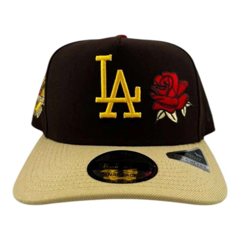 Los Angeles Dodgers Brown and Khaki "Bloom Collection" 50th Anni Patch 9FIFTY A-Frame Snapback Hat
