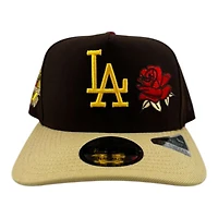Los Angeles Dodgers Brown and Khaki "Bloom Collection" 50th Anni Patch 9FIFTY A-Frame Snapback Hat