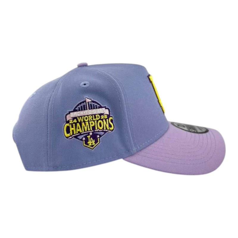 Los Angeles Dodgers Purple Two Tone "Bloom Collection" 2025 Champs Patch 9FIFTY A-Frame Snapback Hat