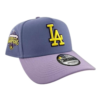 Los Angeles Dodgers Purple Two Tone "Bloom Collection" 2025 Champs Patch 9FIFTY A-Frame Snapback Hat