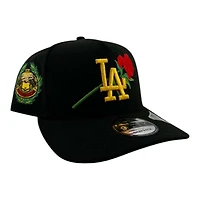 Los Angeles Dodgers Black and Gold "Bloom Collection" World Series Patch 9FIFTY A-Frame Snapback Hat