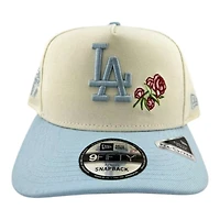 Los Angeles Dodgers Off White and Light Blue "Bloom Collection" 50th Anni Patch 9FIFTY A-Frame Snapback Hat
