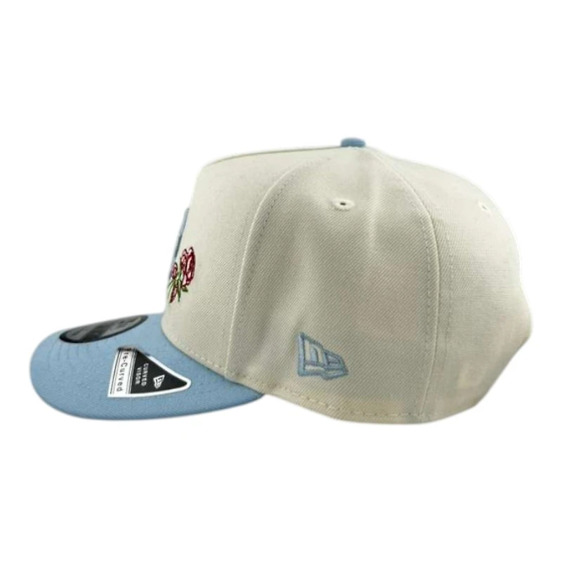 Los Angeles Dodgers Off White and Light Blue "Bloom Collection" 50th Anni Patch 9FIFTY A-Frame Snapback Hat