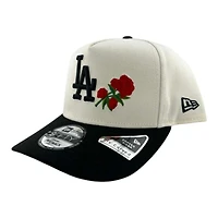 Los Angeles Dodgers White and Black "Bloom Collection" 9FIFTY A-Frame Snapback Hat