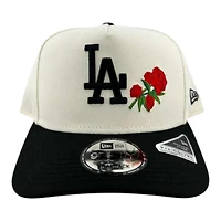 Los Angeles Dodgers White and Black "Bloom Collection" 9FIFTY A-Frame Snapback Hat