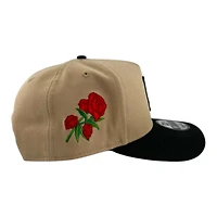Los Angeles Dodgers Khaki and Black  "Bloom Collection" 9FIFTY A-Frame Snapback Hat