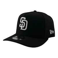 San Diego Padres Black and White Basic Grey UV New Era 9FIFTY A-Frame Snapback Hat