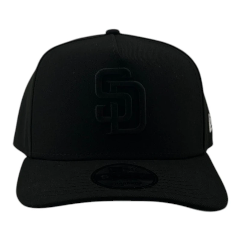 San Diego Padres Black on Black Basic Grey UV New Era 9FIFTY A-Frame Snapback Hat