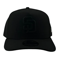 San Diego Padres Black on Black Basic Grey UV New Era 9FIFTY A-Frame Snapback Hat