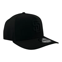 San Diego Padres Black on Black Basic Grey UV New Era 9FIFTY A-Frame Snapback Hat