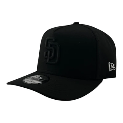 San Diego Padres Black on Black Basic Grey UV New Era 9FIFTY A-Frame Snapback Hat